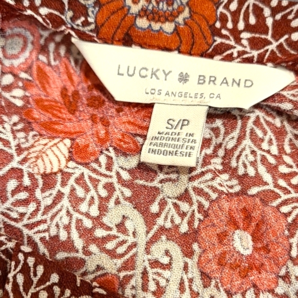Lucky Brand Floral Boho Top Size Small - Picture 6 of 6
